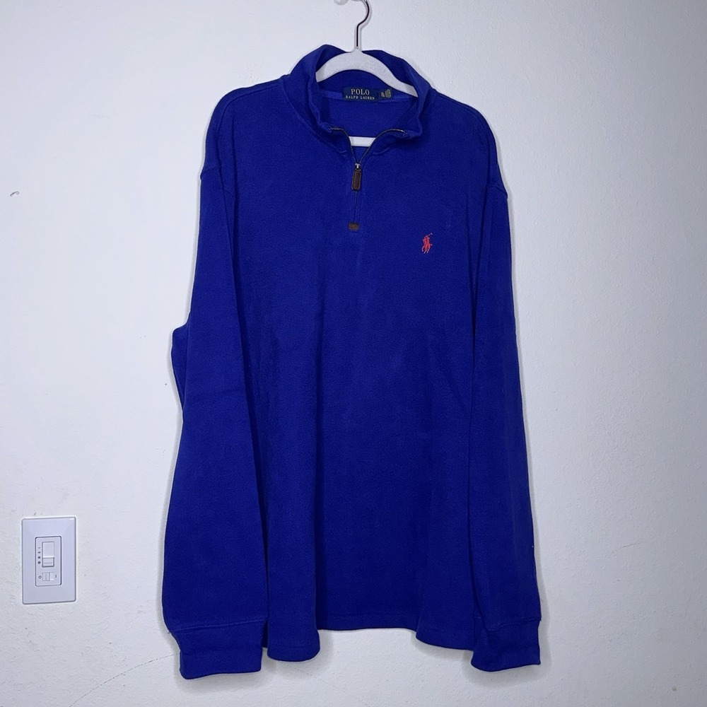 Men's‎ Polo Ralph Lauren Sweater Sz XL Estate Rib 1/4 Zip Pony Pullover